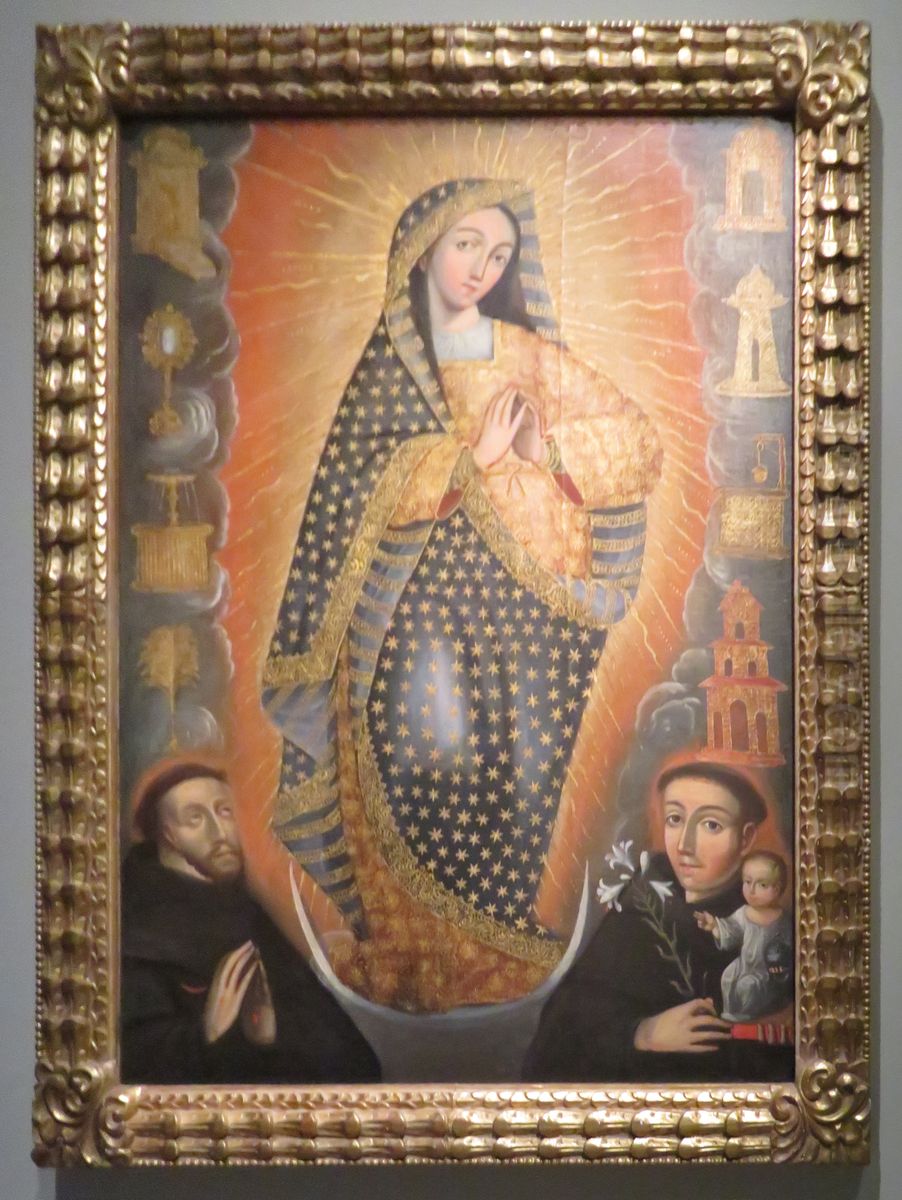 L'Immaculee Conception avec saint Antoine et saint Francois Oil Painting by Gregorio Gamarra