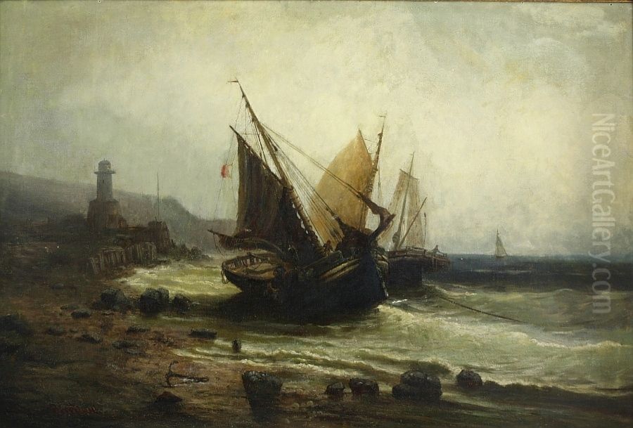 At the Beacon Oil Painting by Albert Bredow