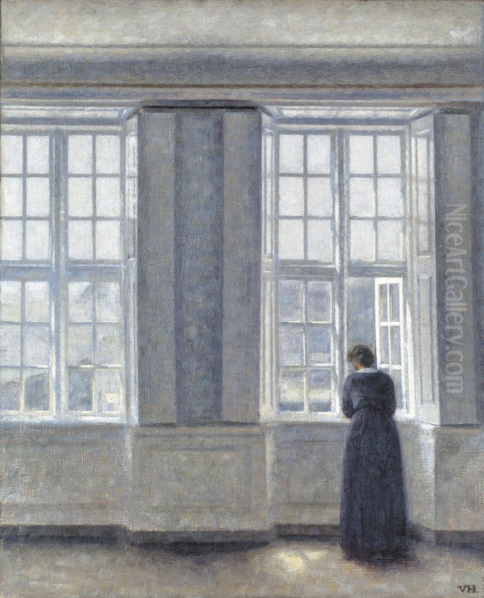 De hoje vinduer Oil Painting by Vilhelm Hammershoi