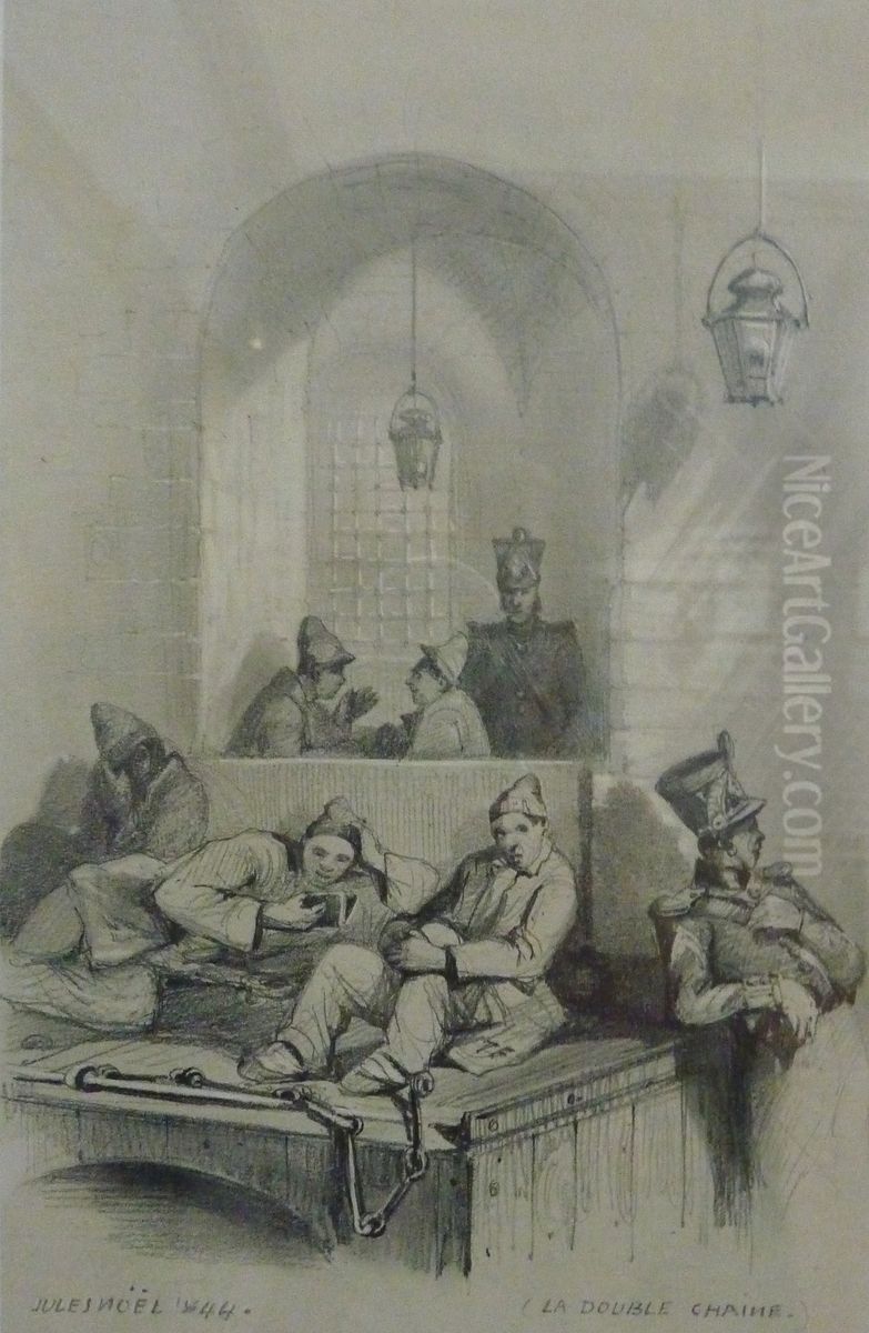 La double chaine Oil Painting by Jules Achille Noel