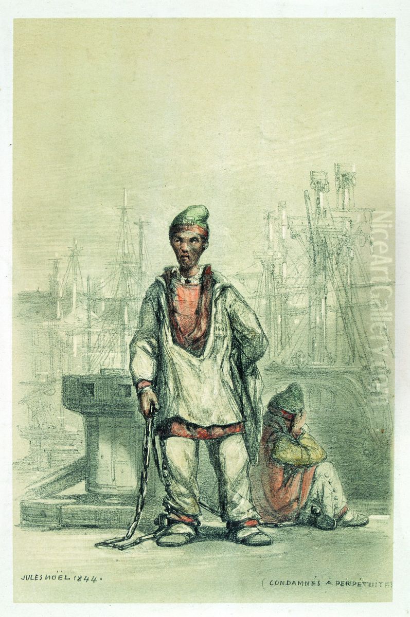 Condamnes a perpetuite Oil Painting by Jules Achille Noel