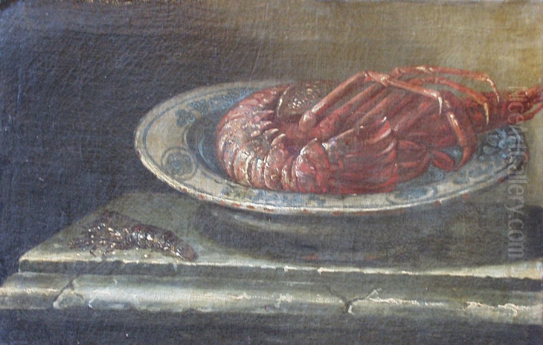 Bodegon con langosta Oil Painting by Giuseppe Recco