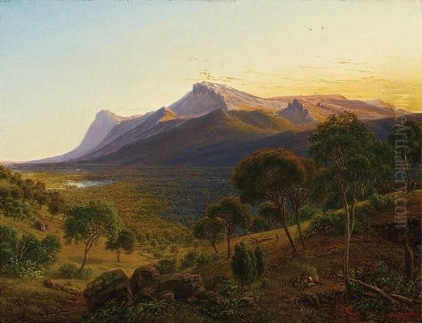 Mount William as from Mount Dryden in the Grampians, Victoria Oil Painting by Eugene von Guerard