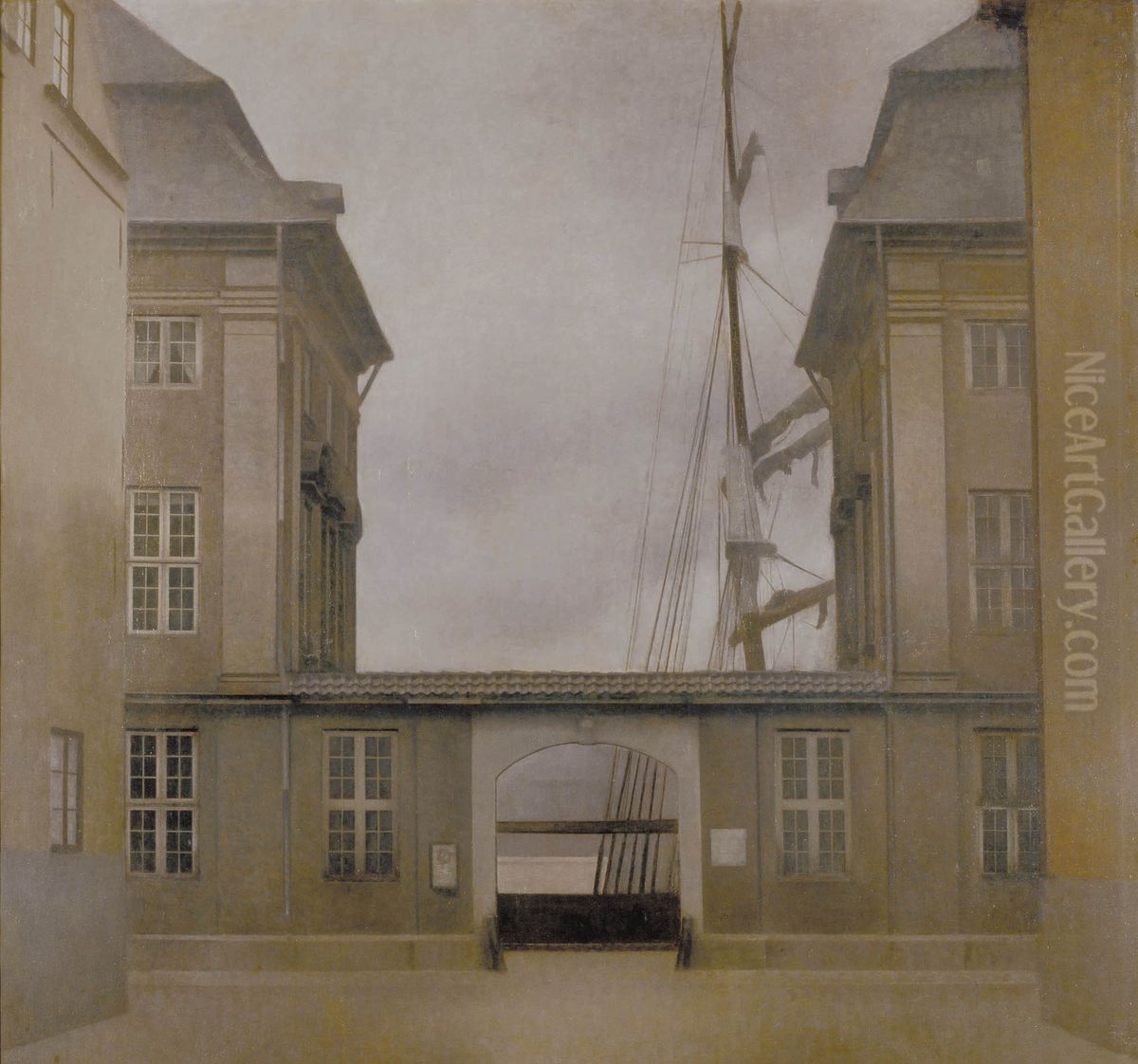 Fra det gamle Asiatisk Kompagni Oil Painting by Vilhelm Hammershoi