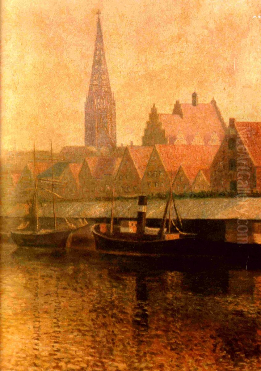 Alter Hafen vor 1914 Oil Painting by Hans Kohnert