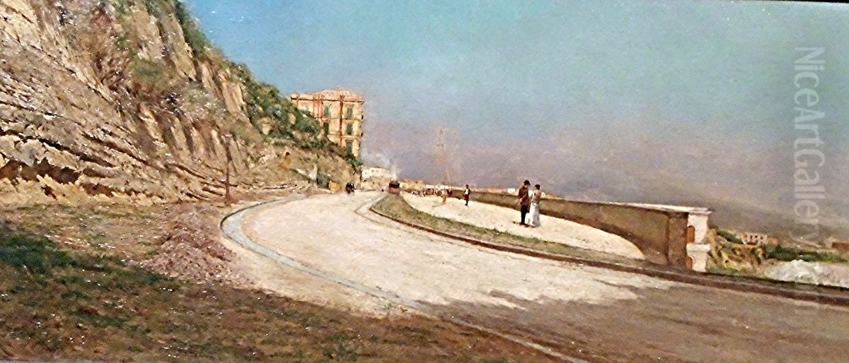 Corso Vittorio Emanuele in Naples Oil Painting by Fulvio Tessitore