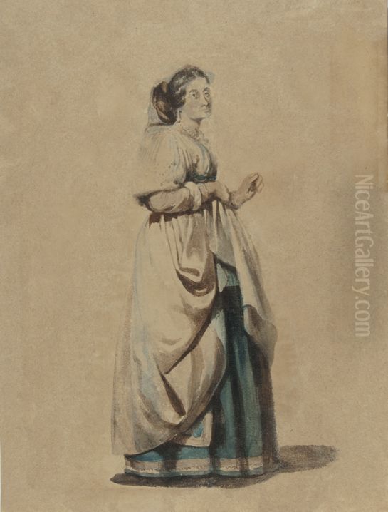 Study of Italian clothes Oil Painting by Victor Meirelles