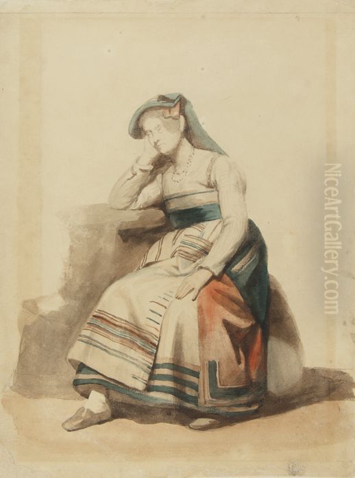 Study of Italian clothes Oil Painting by Victor Meirelles
