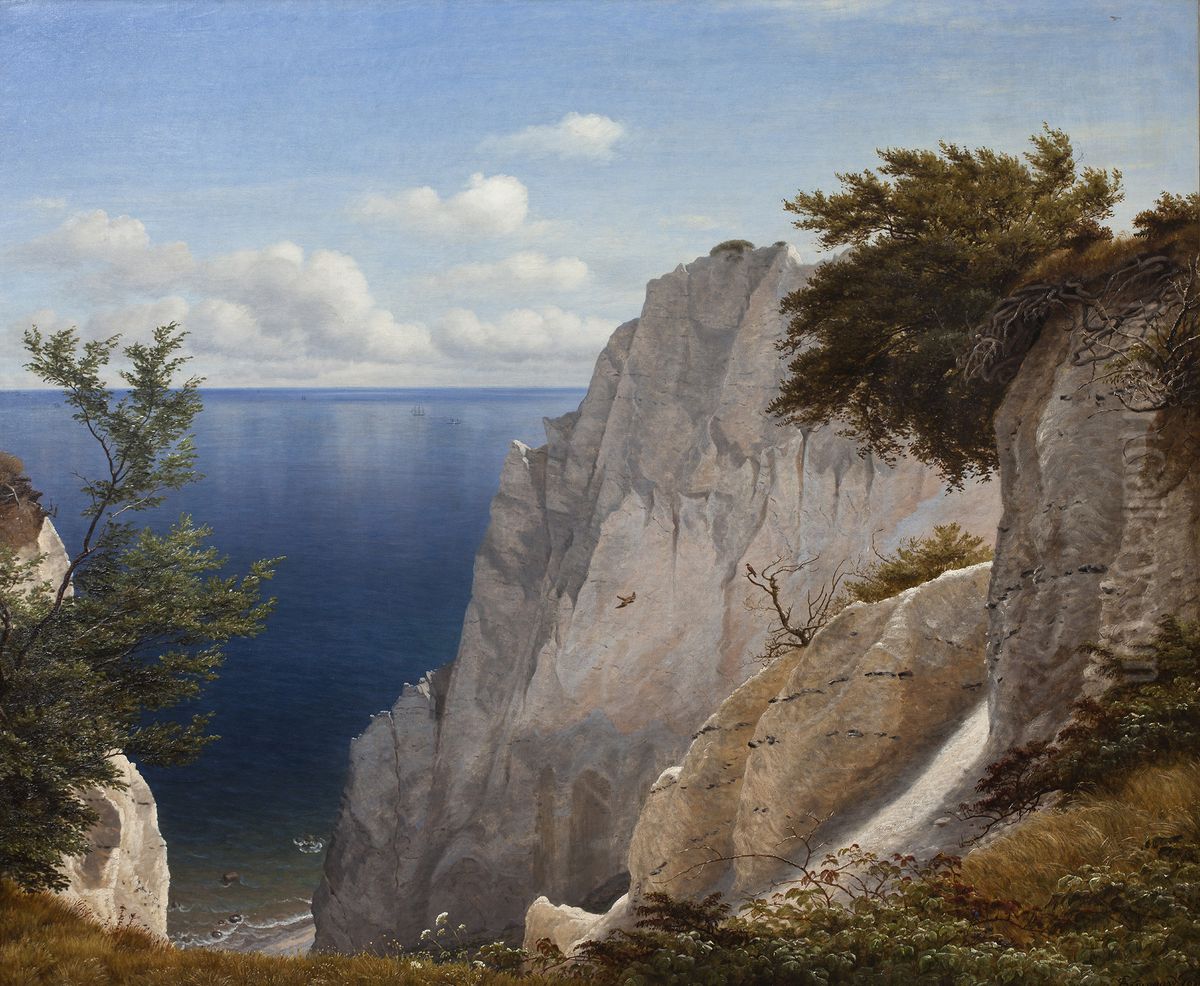 View of the Cliffs of Mon, Denmark Oil Painting by P. C. Skovgaard