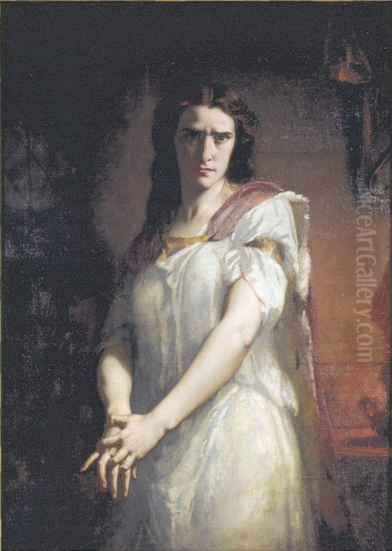 Rachel dans Lady Macbeth Oil Painting by Charles Louis Muller