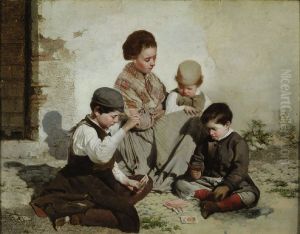 Chicos jugando a las cartas