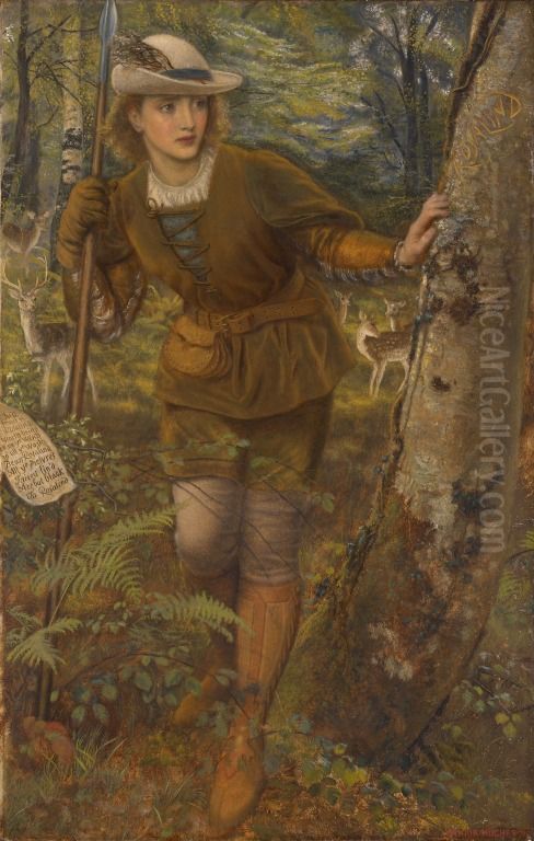 Rosalind in As You Like It Oil Painting by Arthur Hughes