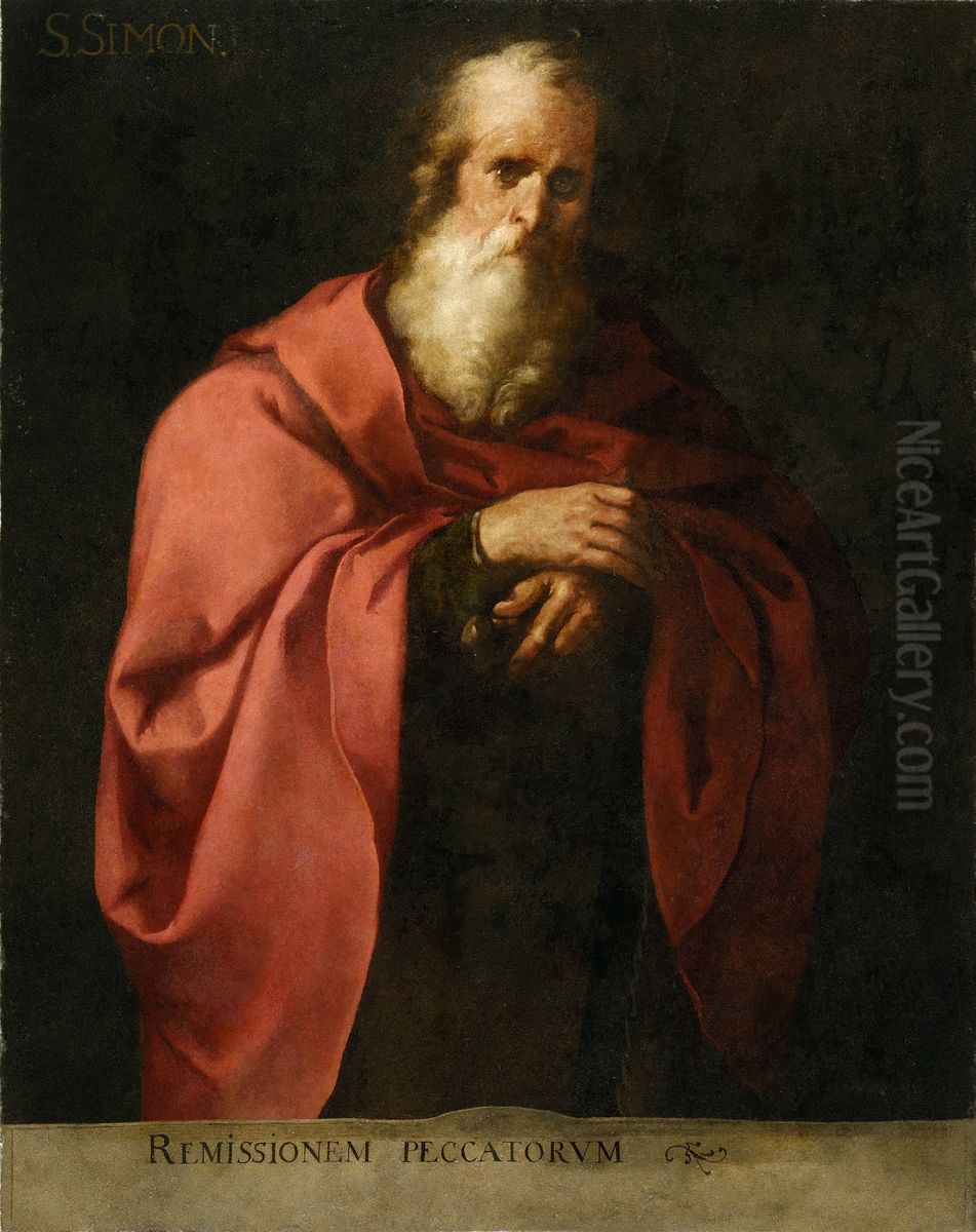 San Simon Apostol Oil Painting by Francisco Herrera The Elder