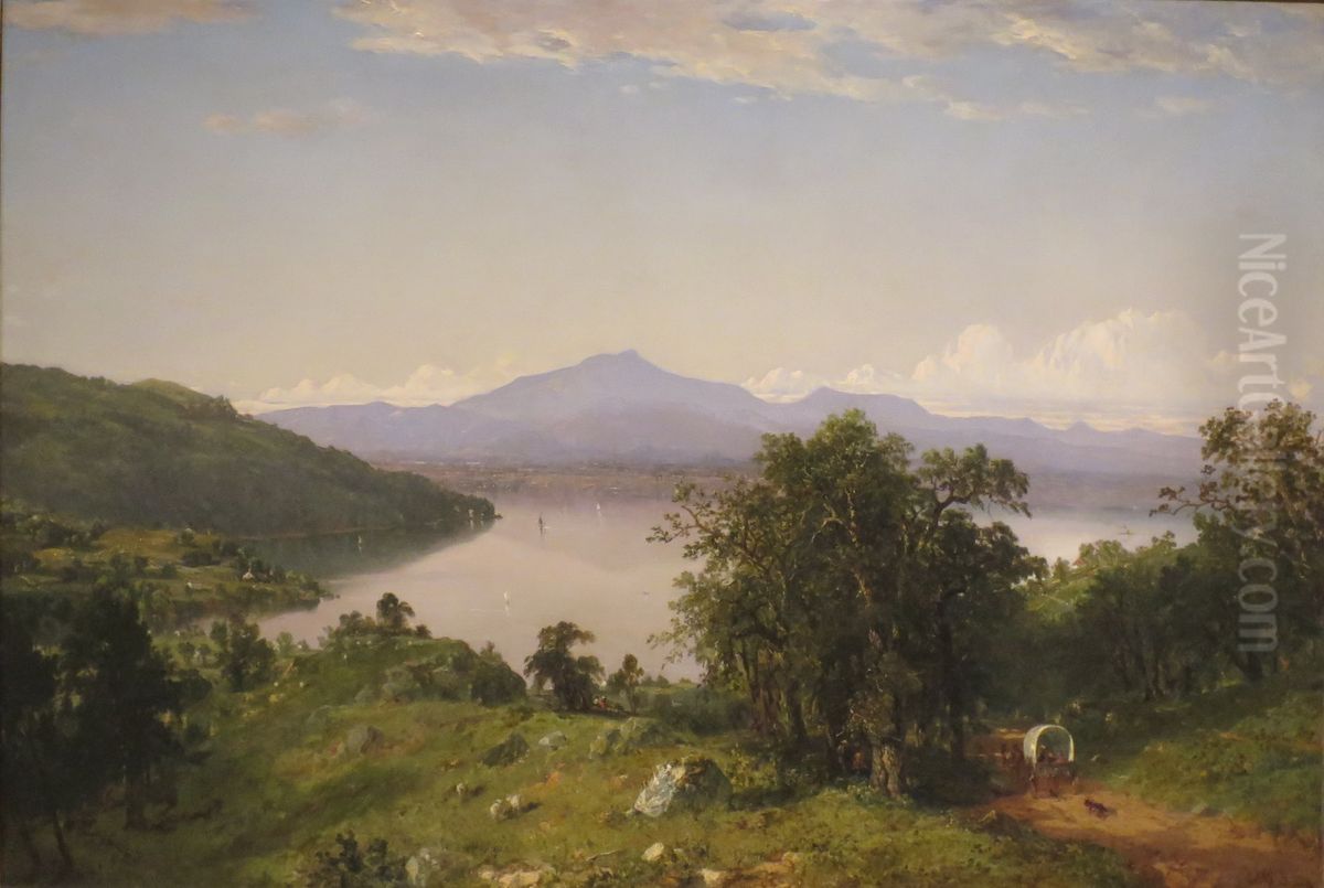 Camel's Hump from the Western Shore of Lake Champlain Oil Painting by John Frederick Kensett