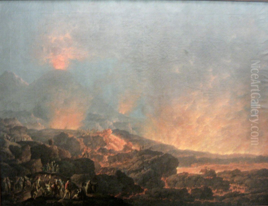 Eruption of the Vesuvius Oil Painting by Carlo Bonavia