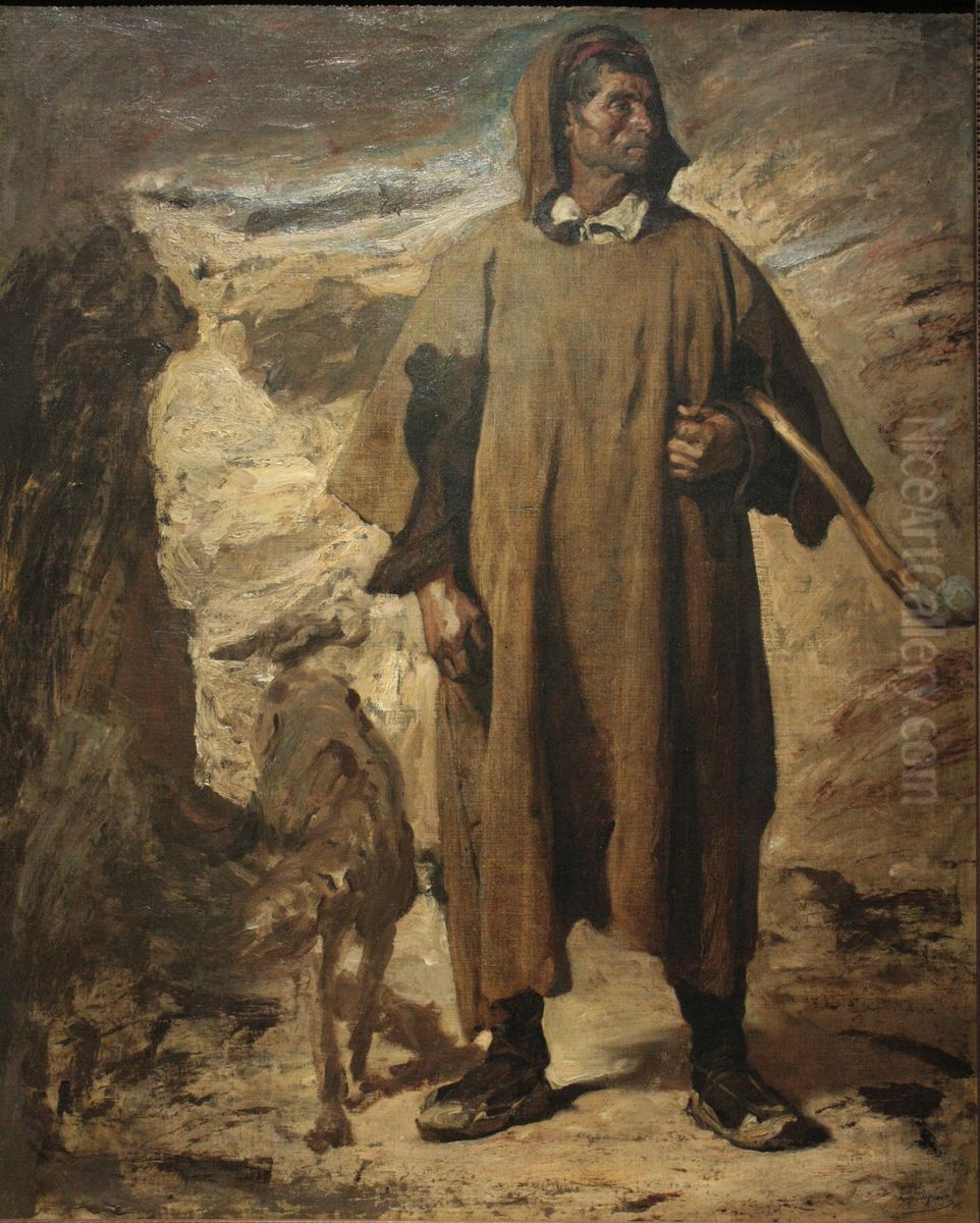 Castilian mountain shepherd Oil Painting by Regnault Henri