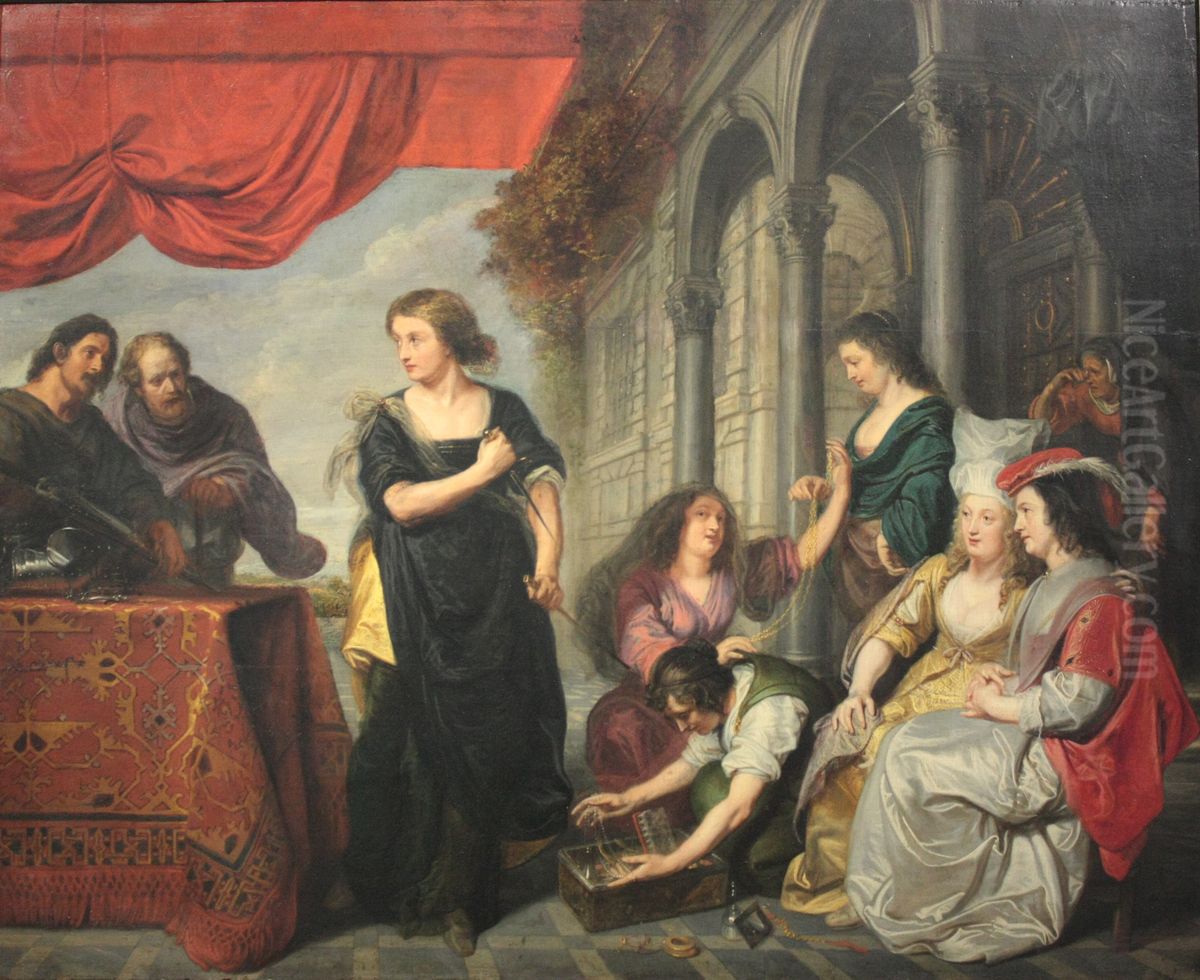 Achille a la cour de Lycomede Oil Painting by Erasmus Quellinus II