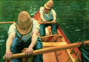 Oarsmen Rowing on the Yerres