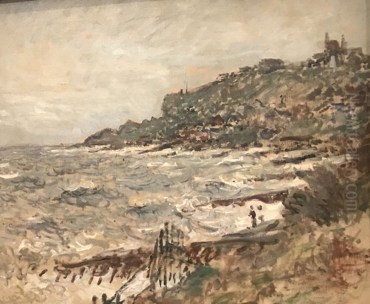 Falaise de Sainte-Adresse, temps gris Oil Painting by Claude Oscar Monet