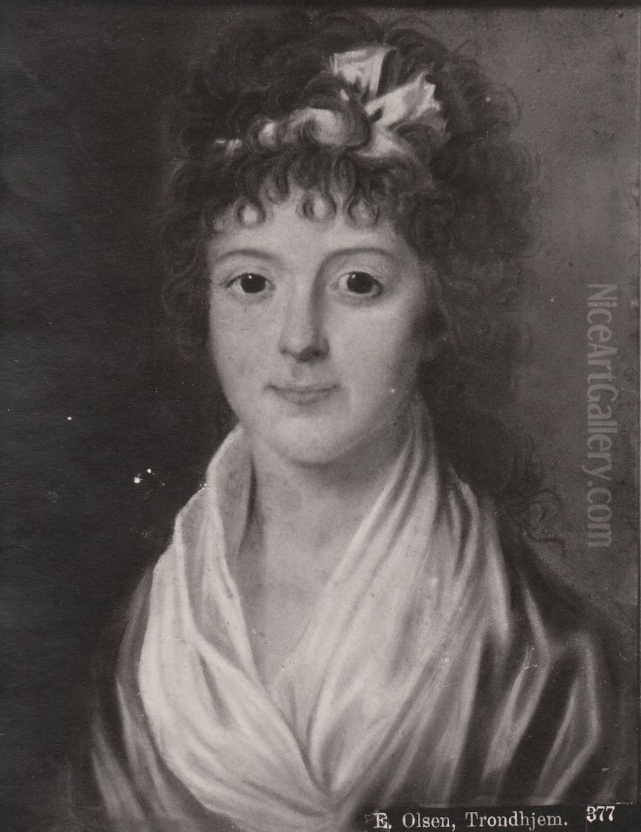 Dorothea Sara Marie Krieger b. Meincke Oil Painting by Broder Lysholm Krohg