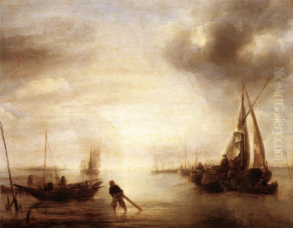Calm Oil Painting by Jan Van De Cappelle