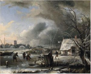 A River Scene in Winter