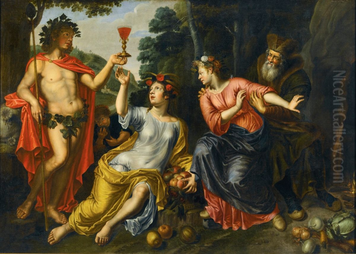 Bacchus, Ceres, Proserpina and Pluto Oil Painting by Pieter van Lint