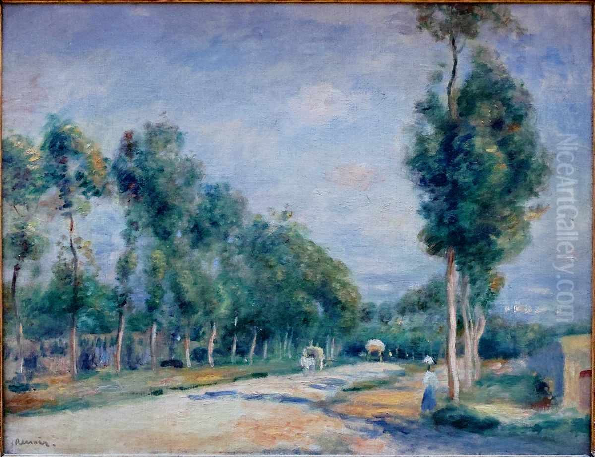 La route de Versailles a Louveciennes Oil Painting by Pierre Auguste Renoir