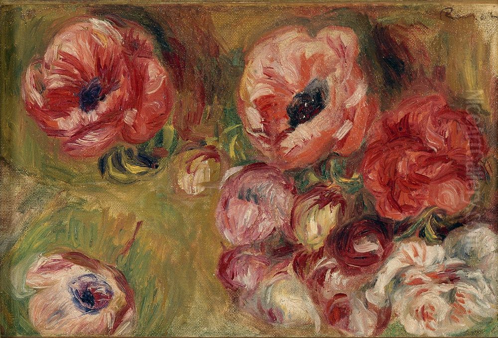 Les anemones Oil Painting by Pierre Auguste Renoir