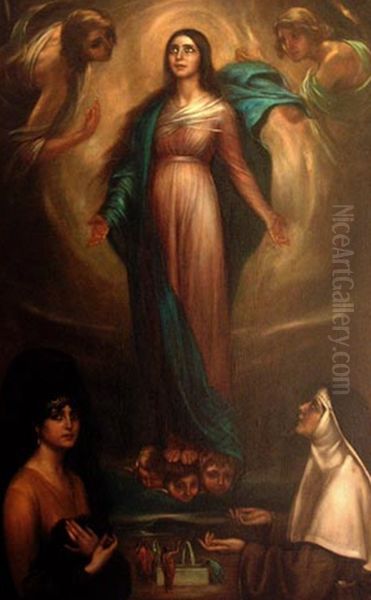 La Virgen de los faroles Oil Painting by Julio Romero De Torres