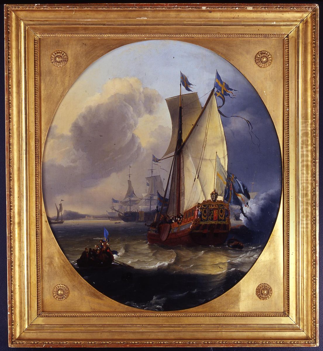Swedish state yacht or post yacht Oil Painting by Ludolf Bakhuizen