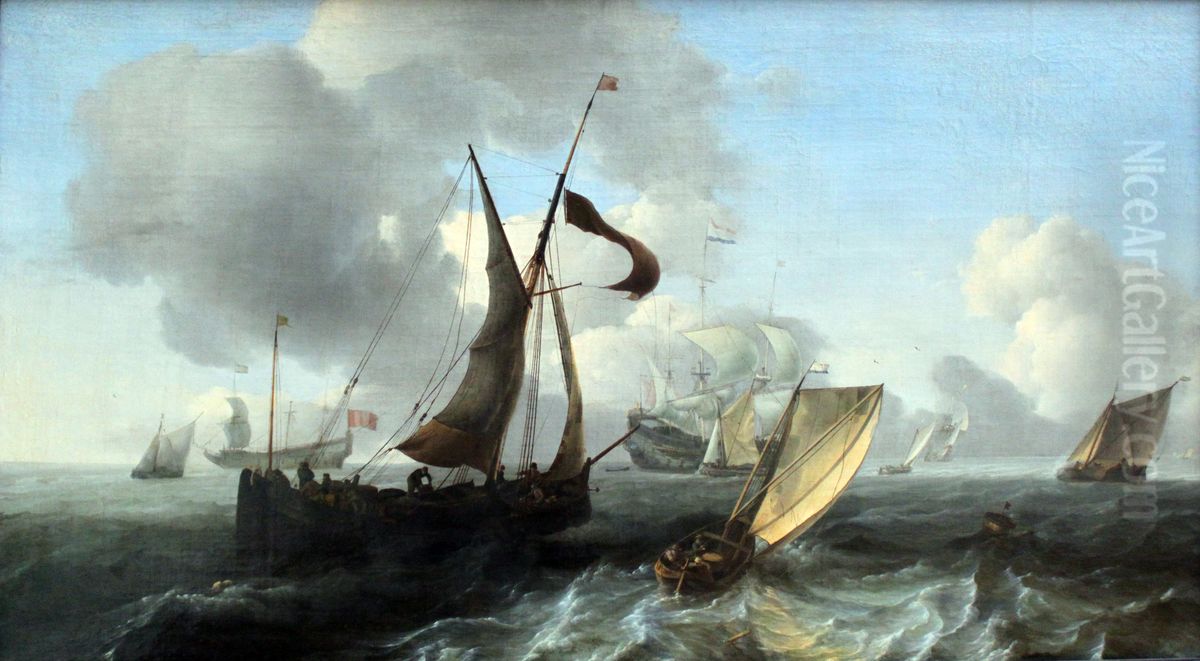 Seascape Oil Painting by Ludolf Bakhuizen
