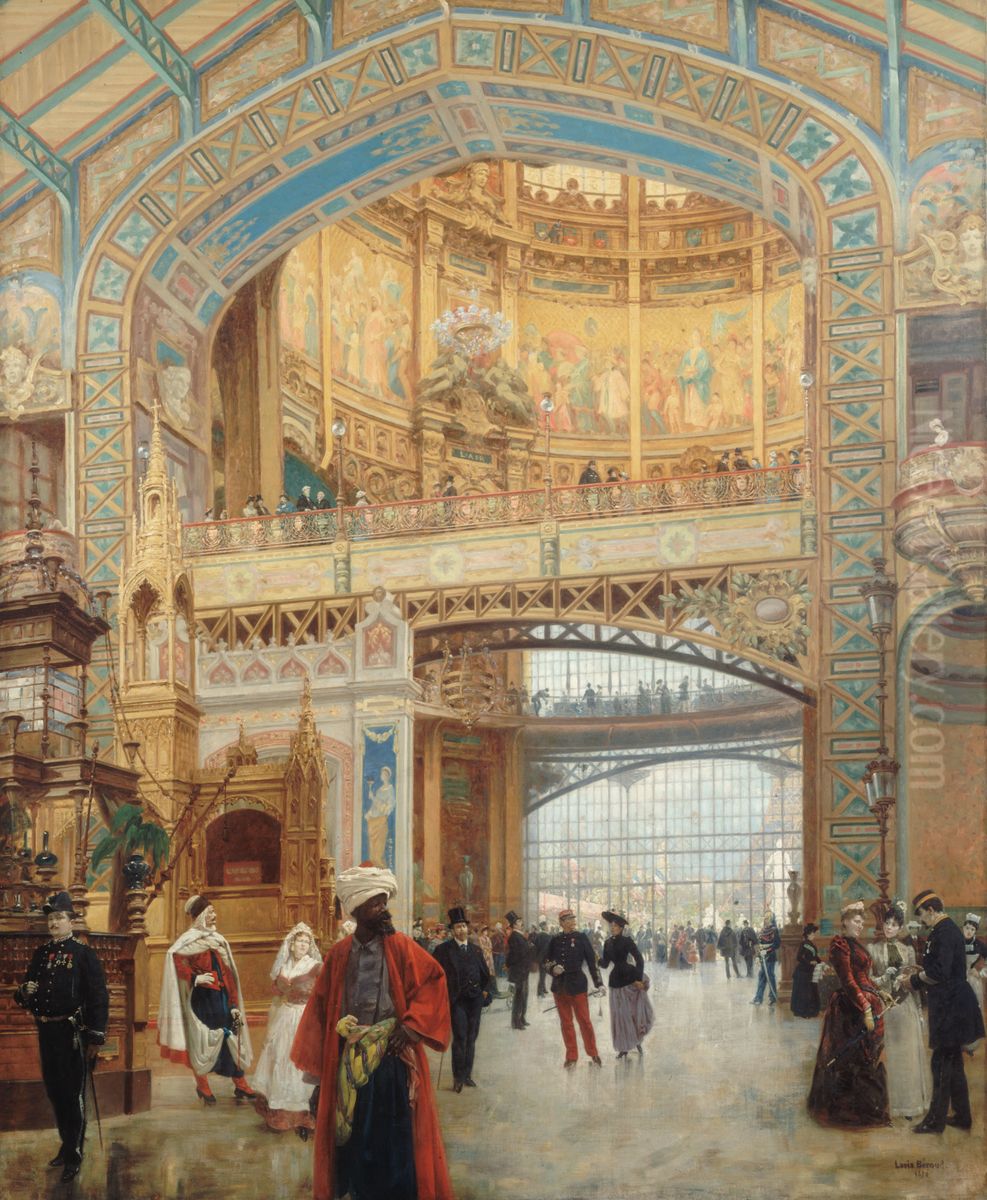 Le dome central de la galerie des machines a l'exposition universelle de 1889 Oil Painting by Louis Beroud