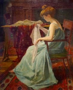 Femme a la robe verte