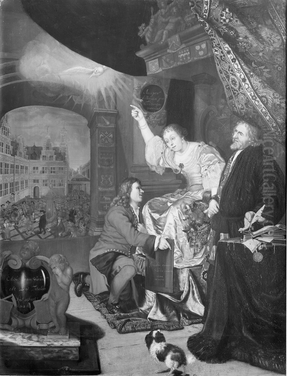 Gratitude of the Artist on leaving the Heilige Geest Weeshuis in Leiden Oil Painting by Jacob van der Sluys