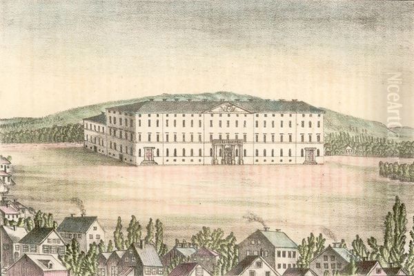 Slottet Oil Painting by Peter Frederik Wergmann
