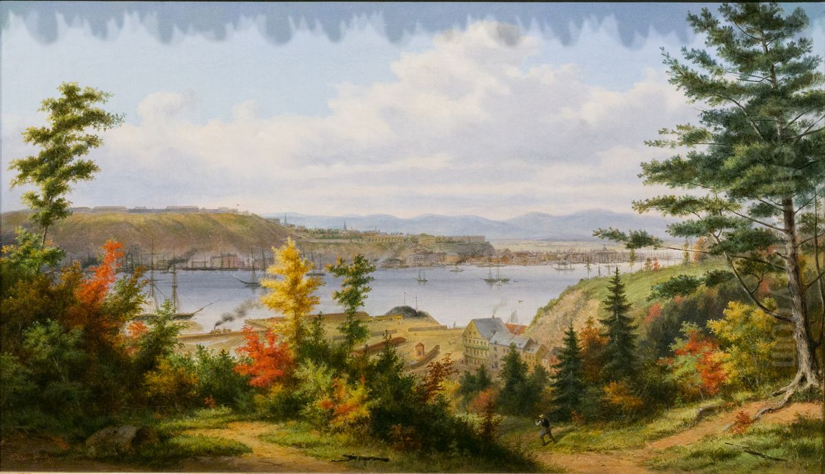 View of Quebec City from Pointe De Levy Oil Painting by Cornelius David Krieghoff