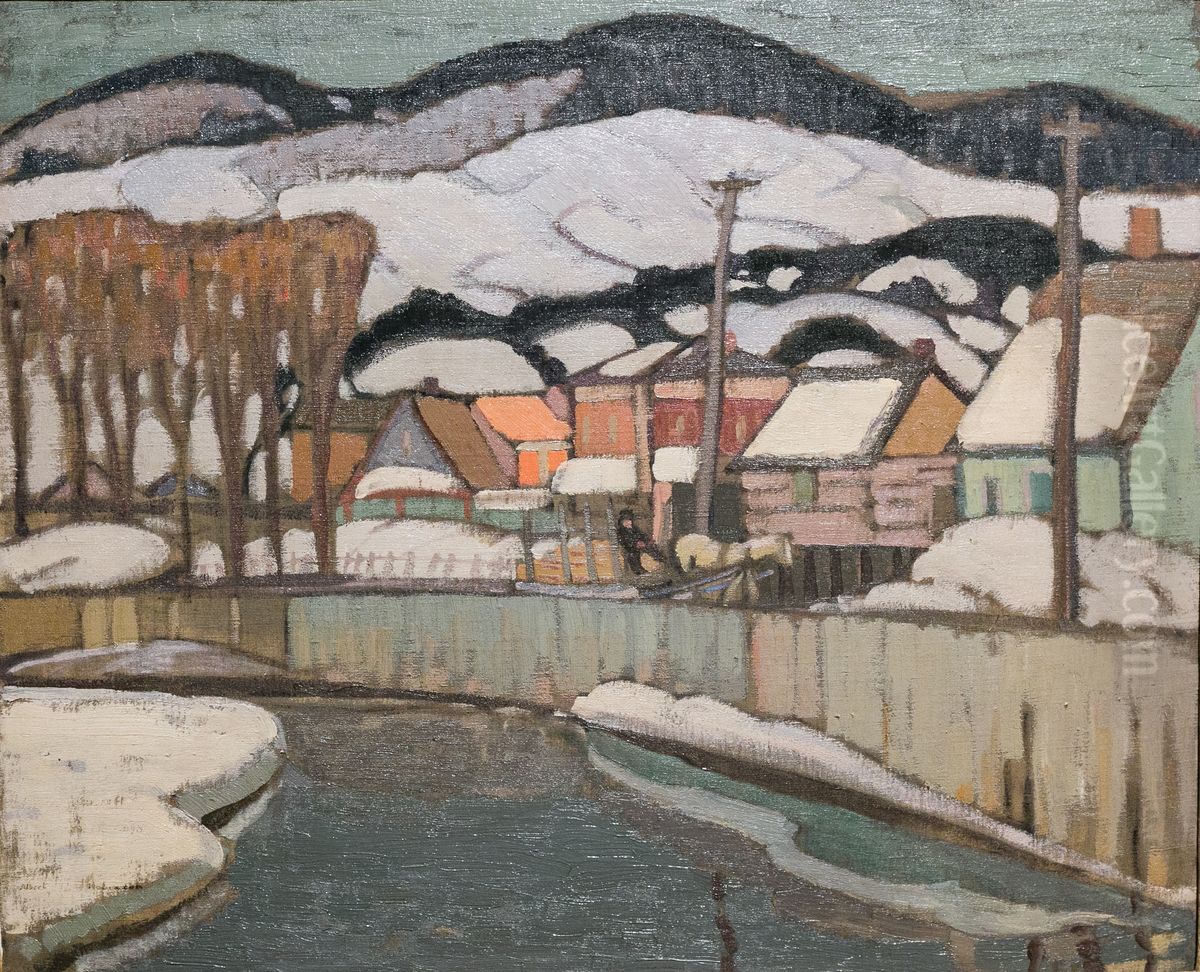 Winter, Baie-Saint-Paul Oil Painting by Albert H. Robinson