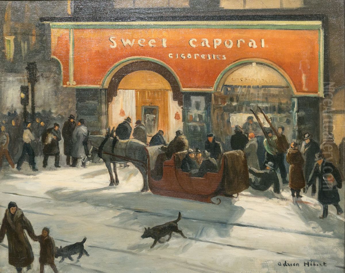 Hyman's Tobacco Store Oil Painting by Adrien Hebert