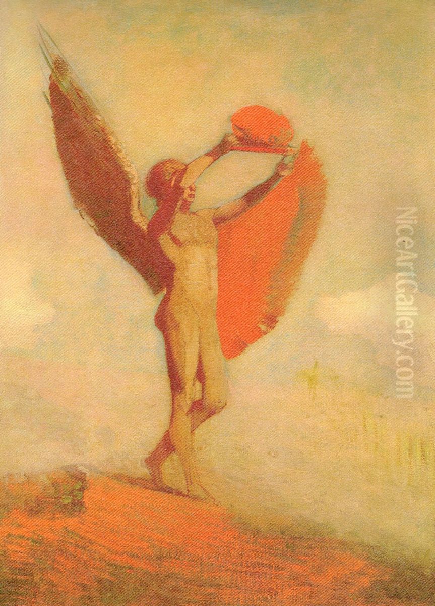 Icarus Oil Painting by Odilon Redon