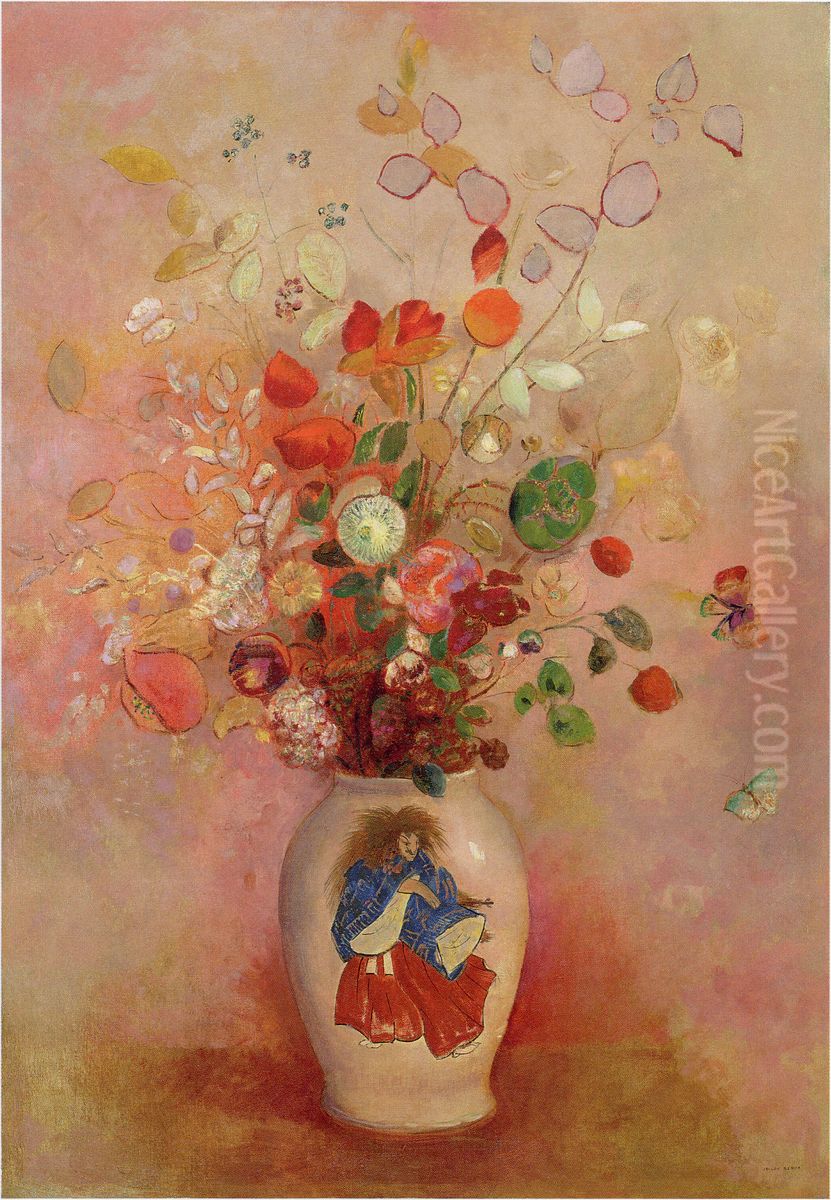 ri ben fengno hua ping Oil Painting by Odilon Redon