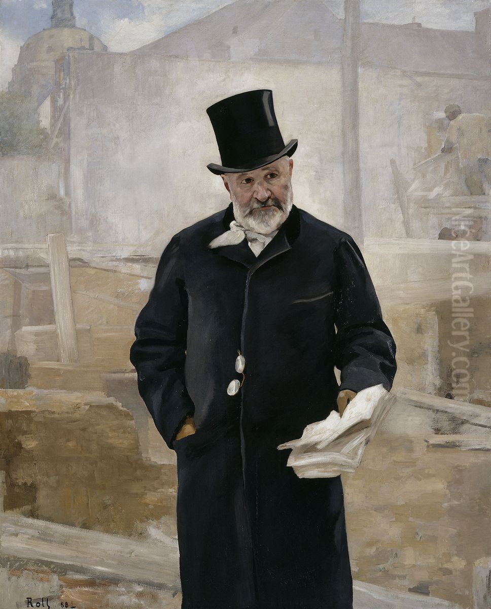 Portrait d'Adolphe Alphand Oil Painting by Alfred Philippe Roll