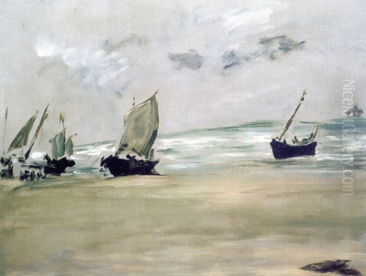Plage de Berck-sur-mera maree basse Oil Painting by Edouard Manet