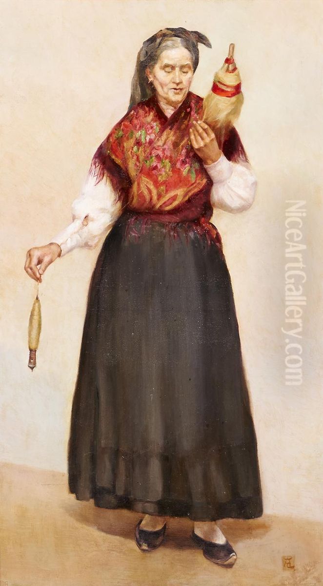 Fiandeira Oil Painting by Artur Loureiro