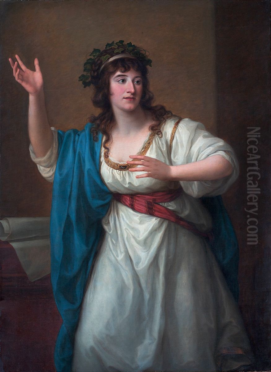 Portrait of the Impromptu Virtuoso Teresa Bandettini-Landucci of Lucca Oil Painting by Angelica Kauffmann