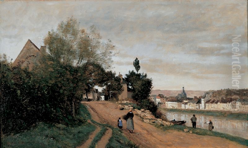 Chateau-Thierry Oil Painting by Jean-Baptiste Camille Corot