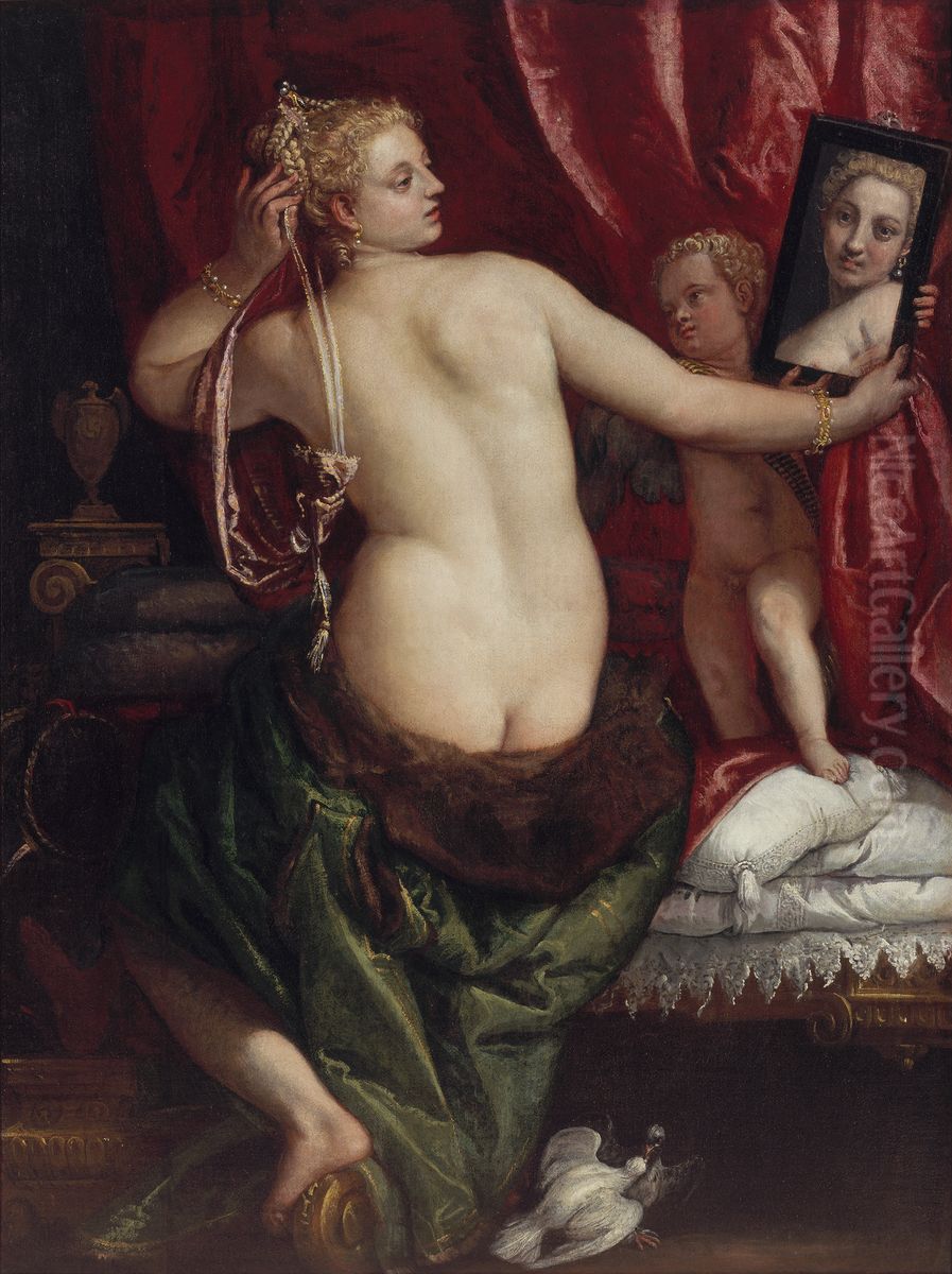 Venus with a Mirror Oil Painting by Paolo Veronese (Caliari)