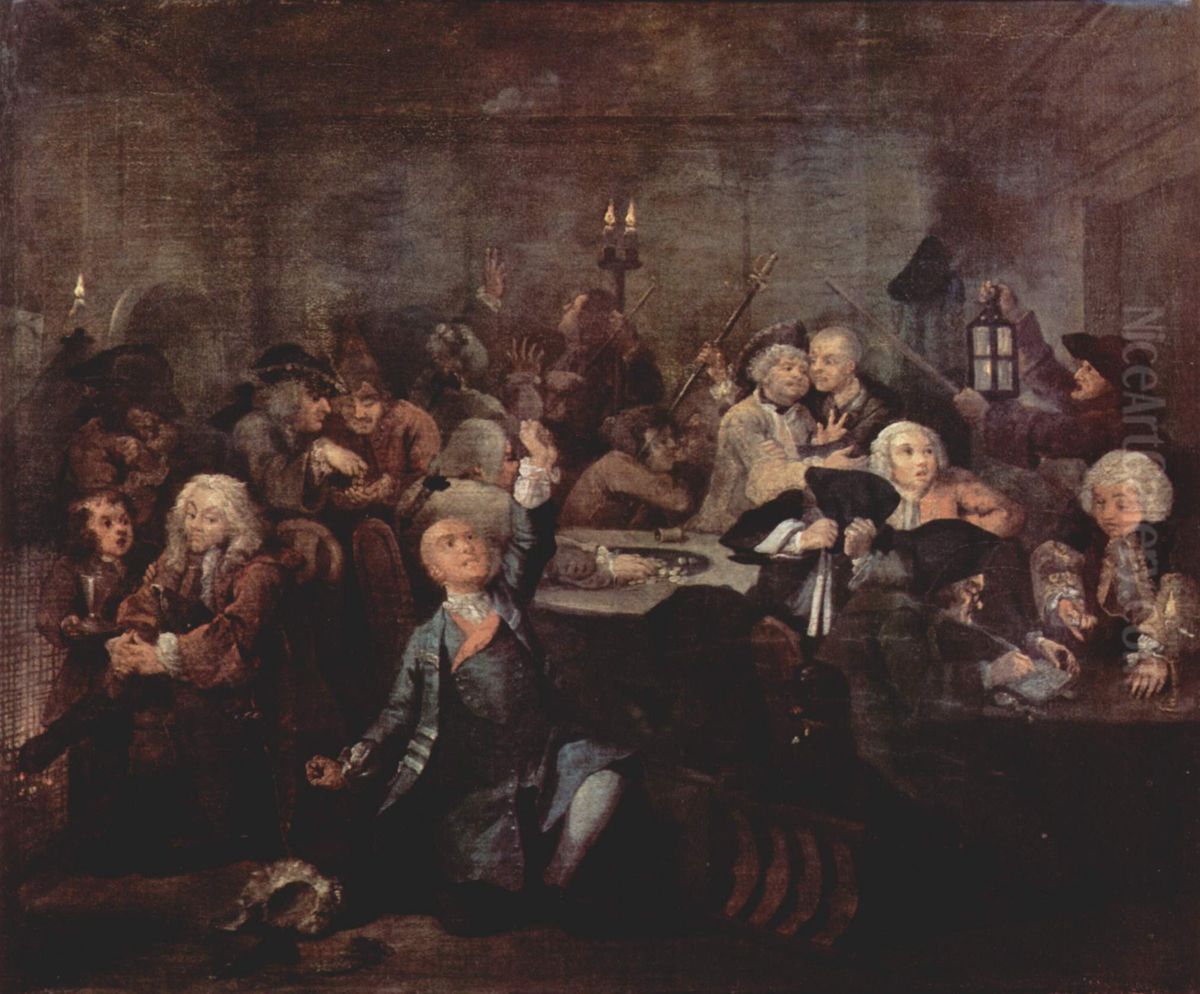 The Gaming House Oil Painting by William Hogarth