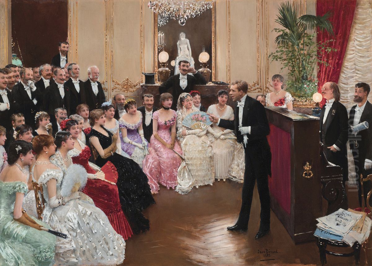 Le Monologue (Coquelin cadet recitant un monologue) Oil Painting by Jean Beraud