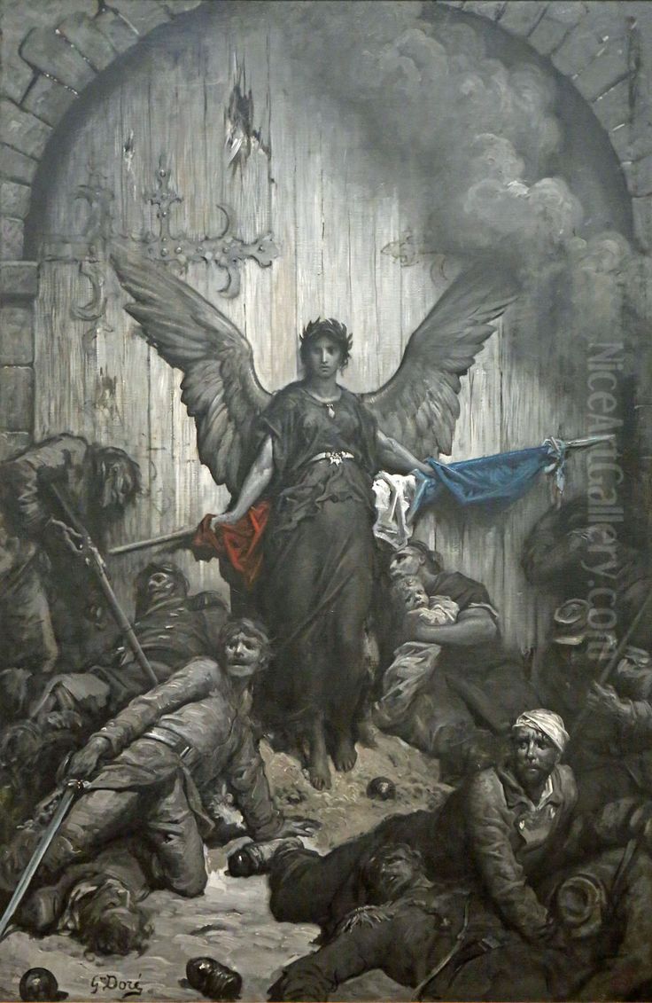 The Defense of Paris Oil Painting by Gustave Dore